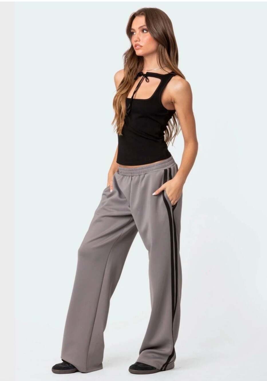 NWT Edikted Robyn Track Pants in Dark Gray